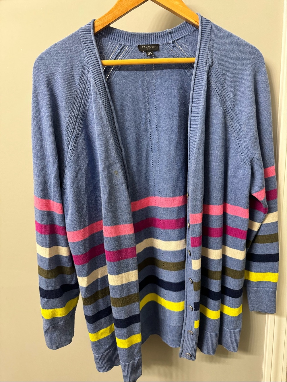 Talbots Petite Light Blue Knit Cardigan